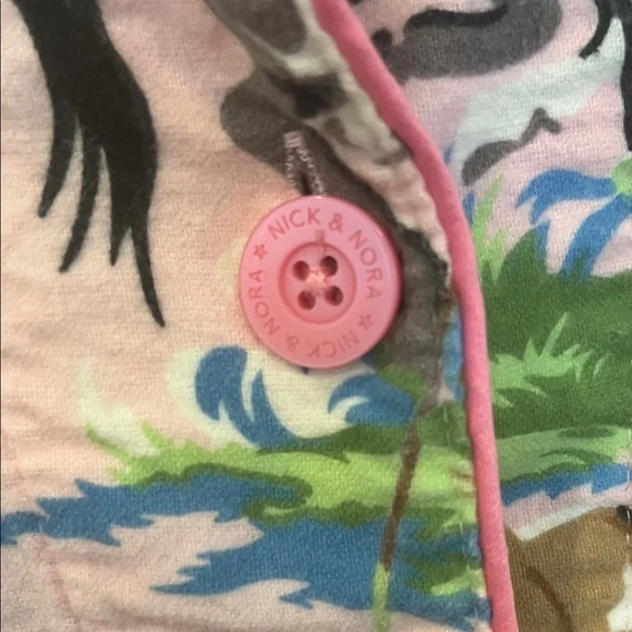 Nick & Nora Pink Western Print Pajama Top size small 3/2010